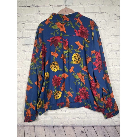 SUSAN GRAVER Jacket Women's Size L Floral Full Zip Long Sleeve With Pockets - Picture 6 of 11